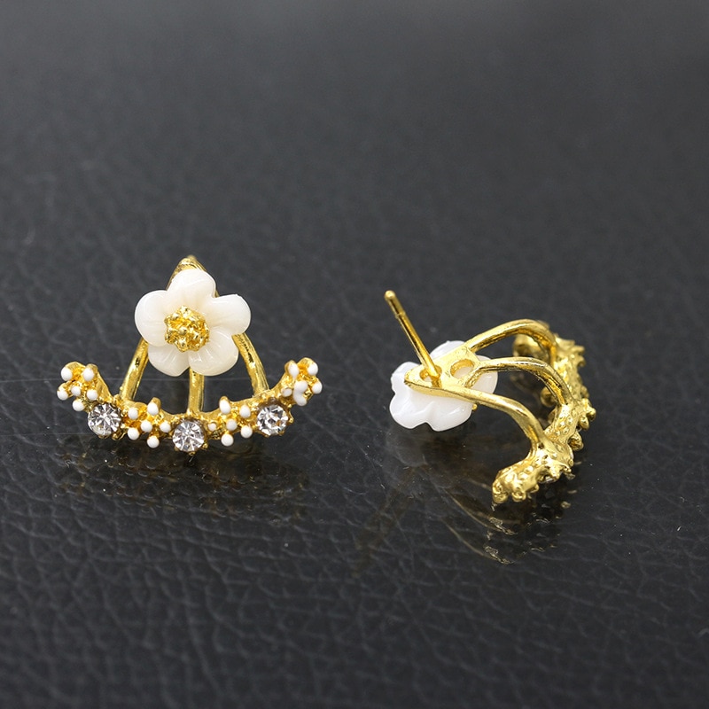 Leuke Kleine Daisy Bloemen Stud Oorbellen Voor Vrouwen Koreaanse Sweet Crystal Flower Earring Meisjes Mode Elegante Sieraden