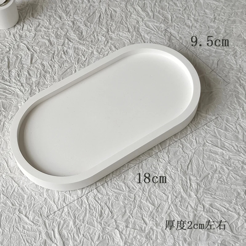 Sieraden Display Frame Cilindrische Gips Sieraden Display Oorbellen Sieraden Foto Rekwisieten Ovaal Dienblad Sieraden Plaat: Rood