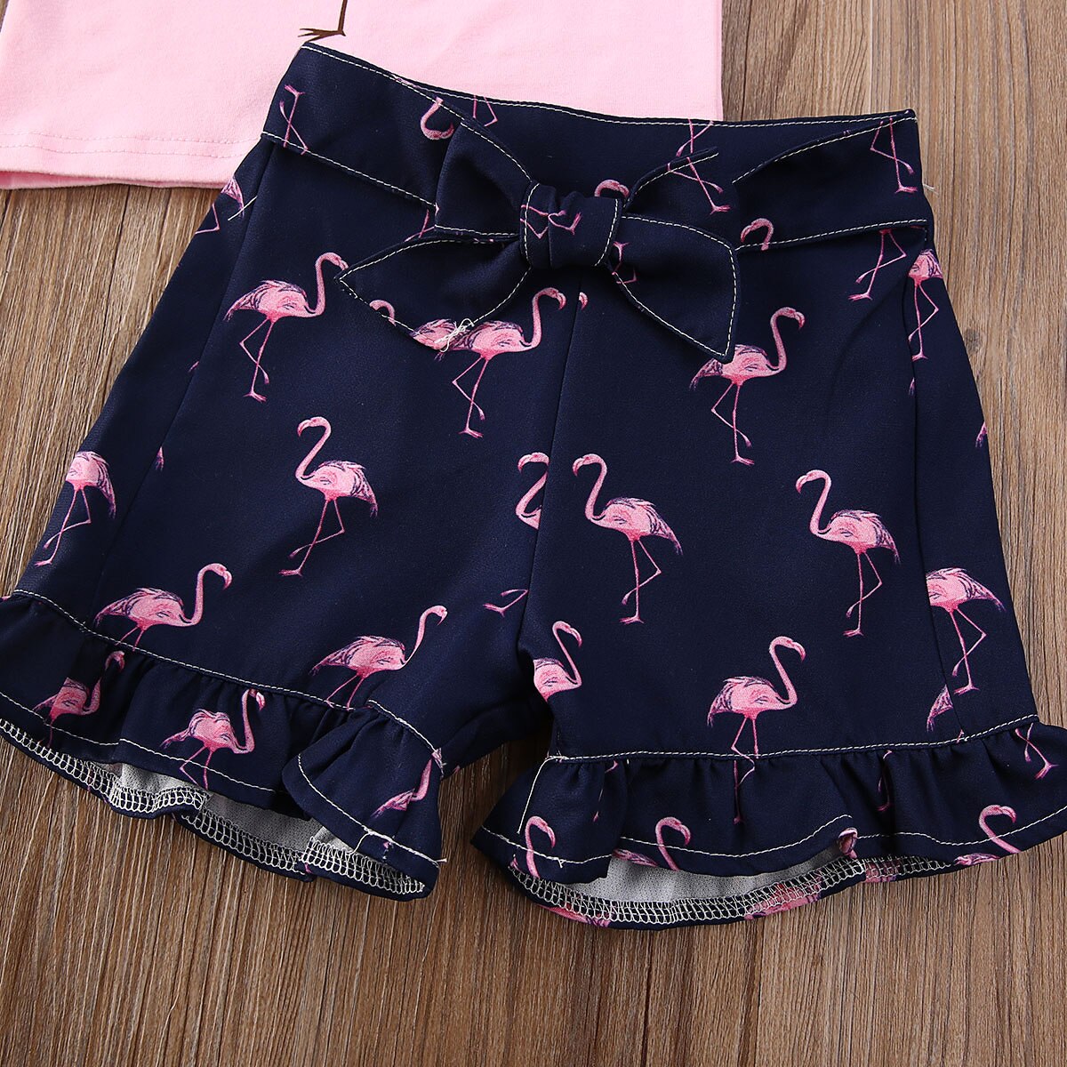 Baby Meisje Zomer Flamingo Kleding Peuter Kids Tops Shorts Broek Outfit Set
