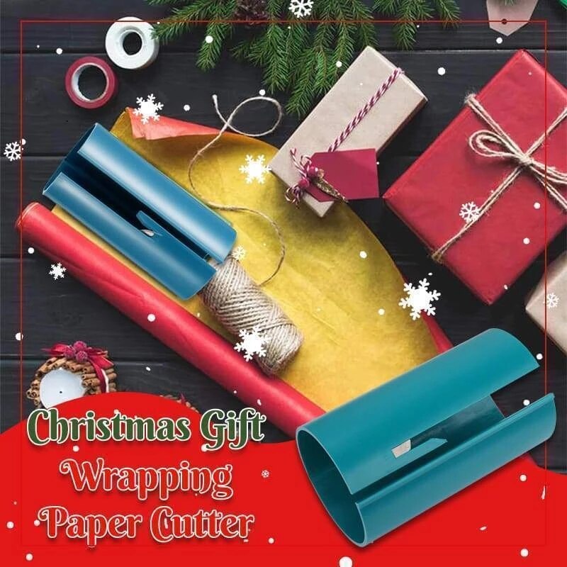Christmas Sliding Wrapping Wrap Paper Cutter Tool Elf Little Slide Rolled Kraft Paper Cutting Device DIY Packing