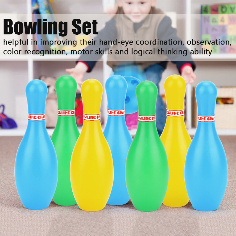 12 stk sportsleketøy giftfri foreldre barn hjemme pedagogisk bowlingsett abs familiespill pins baller flere størrelser småbarn barn