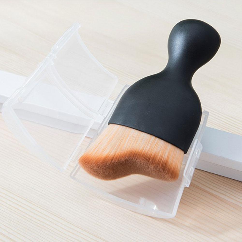 1/2pcs Makeup Brush Compact Curved Foundation Brush Foundation Angled Blush Brush For Contouring Buffing Blending: Twocolor hair