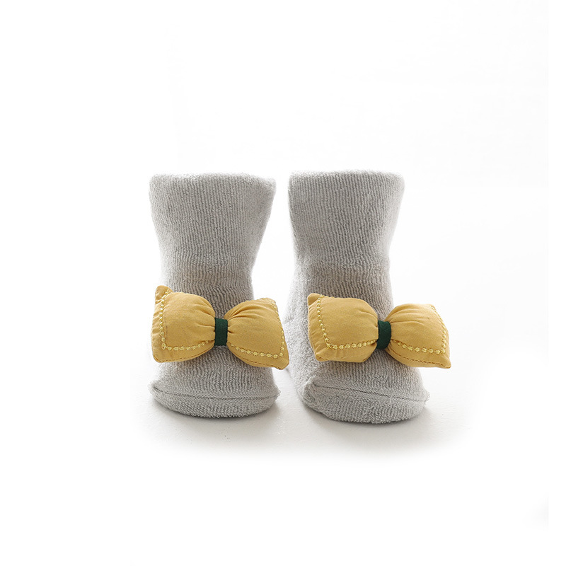 Chaussettes antidérapantes pour bébé fille, mignonnes, à semelle en caoutchouc, avec nœud d'oreille de lapin, princesse, d'anniversaire pour -né: C3 / XS for 0-6 month