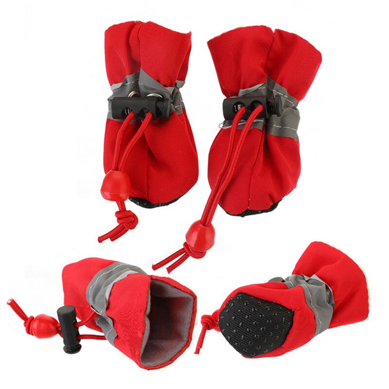 Dog Shoes Warm Anti-slip Rain Snow Boots Small Dogs Socks Booties Waterproof Polyester Winter Pet Supplies Pet Shoes