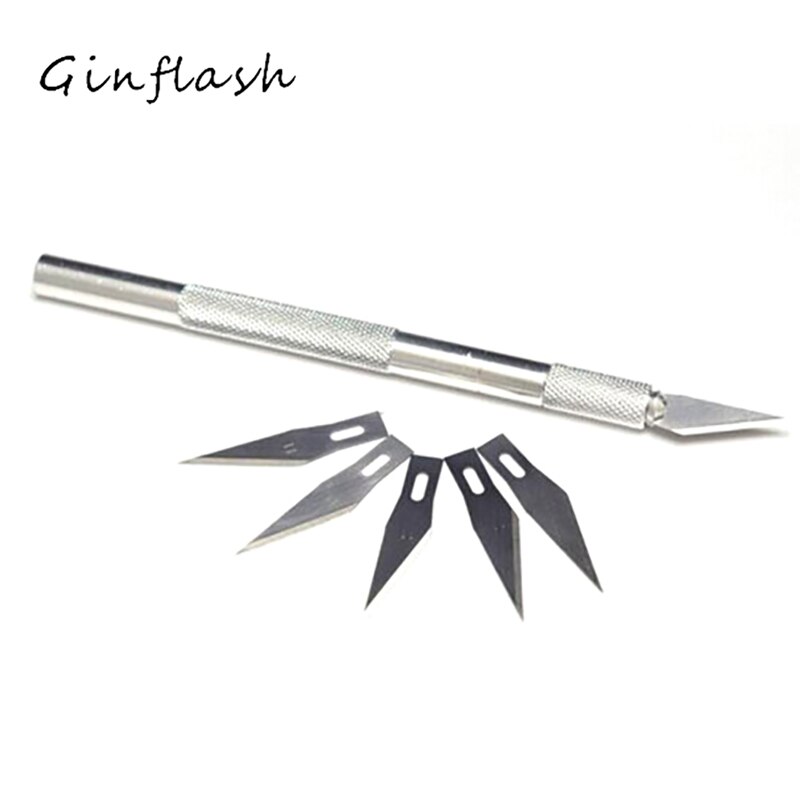Antislip Metalen Mes Houtsnijwerk Gereedschap 6 Bladescraft Sculptuur Graveren Voor Briefpapier Art Supplies Geen Box Art sets