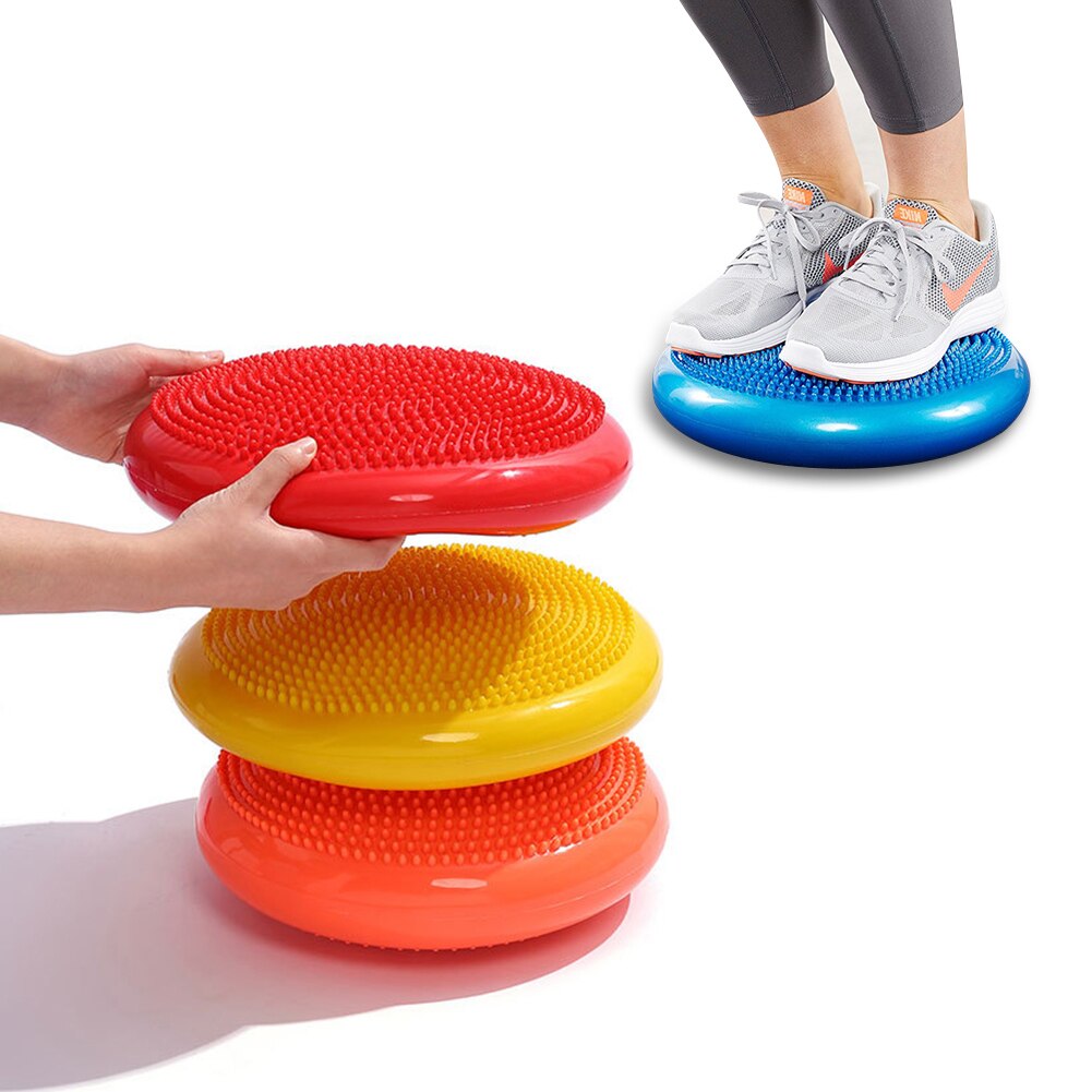 Yoga balls massage pad inflatable stability wobble balance disc cushion mat fitness exercise training ball