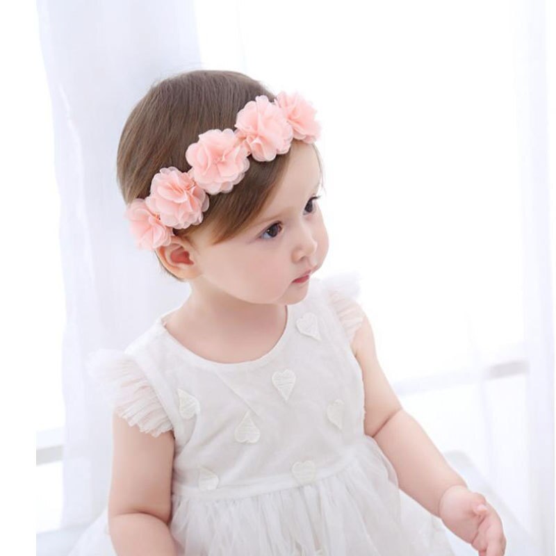 Baby Prinzessin Stirnband Spitze Blume Elastische Blumen- Haar Zubehör Für Baby Mädchen Turban freundlicher Haar Band Fotografie Bandeau