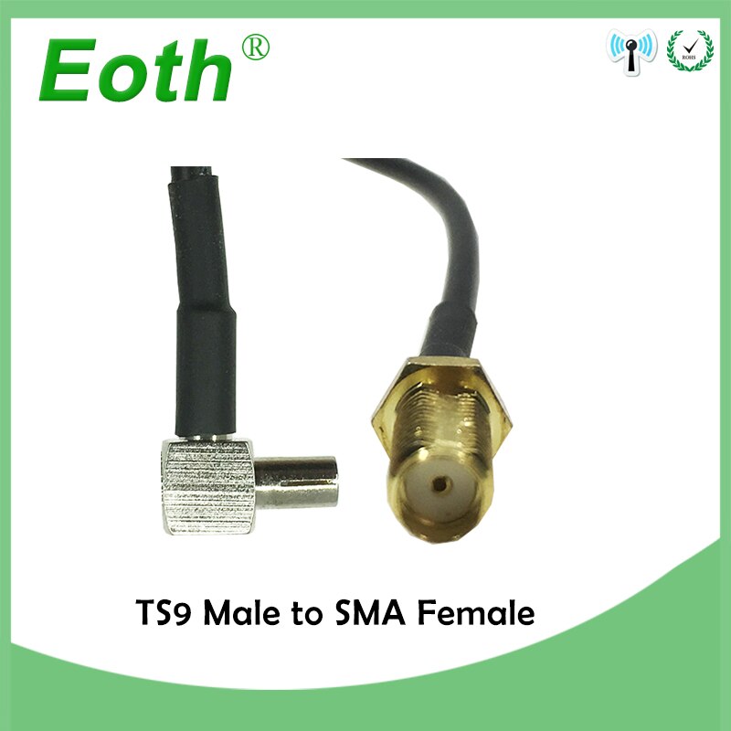 2 stücke 3G ZTE Modem kabel TS9 Männlichen gerade zu SMA stecker rechten winkel zopf RG178 15CM 6 "Adapter