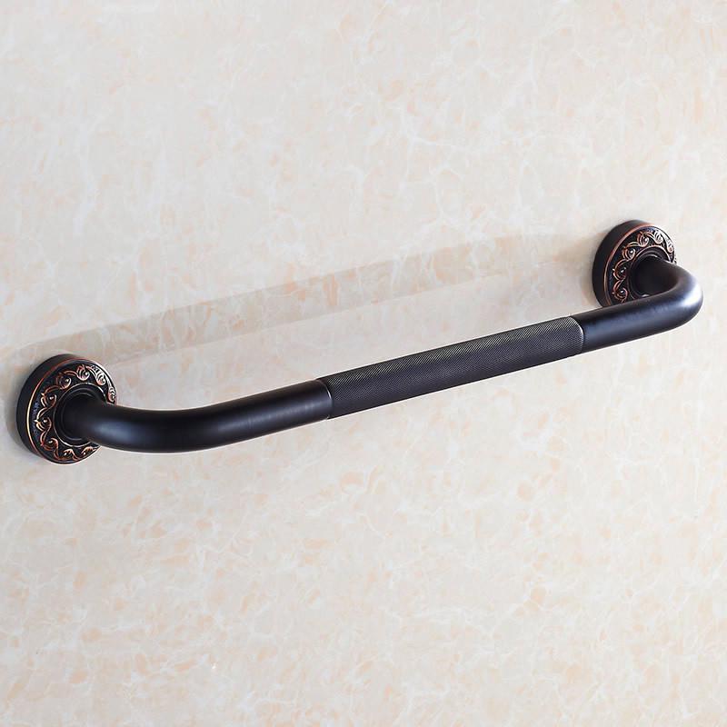 Wall Mounted Brass Carved Grab Bars Safety Handles Hand Rail Bathroom Bar Bathroom Accessories XF2: black