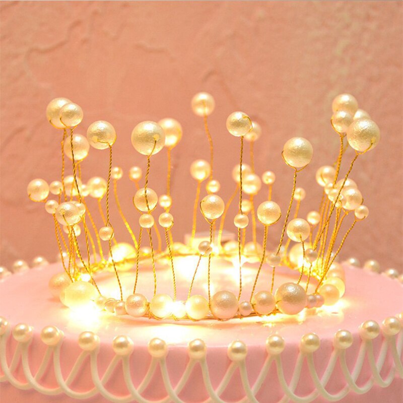 Kroon Parel Cake Topper Taart Decoratie Voor Verjaardag Party Wedding Anniversary
