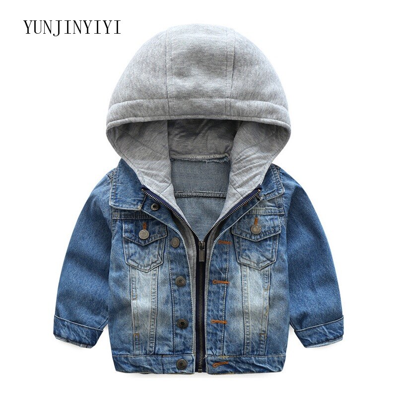 kinderen denim jas jongen jas kleding mode kinderen vest kinderen jas denim hooded shirt