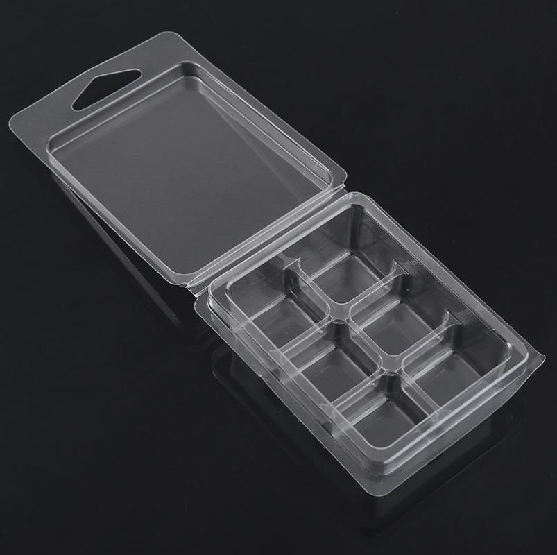 20 Stks/set Clear Pet Wax Melt Mallen 6 Mobiele Plastic Clamshell Verpakking Mallen Containers Voor Wax Zeep Melt Blokjes Maken smaakloos
