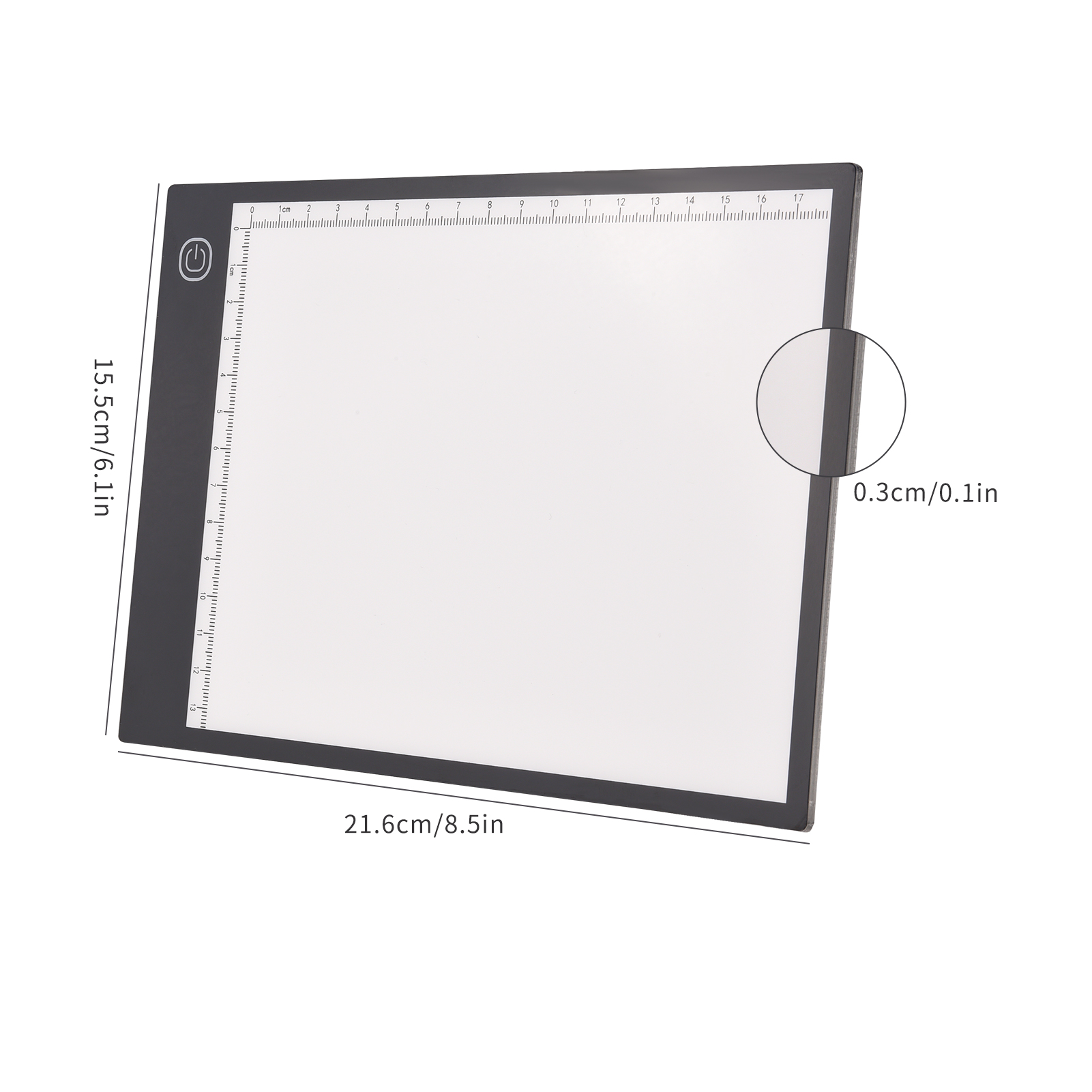 A4 LED Light Pad Tracer 3mm Ultra-Thin Drawing Board Copyboard Stepless Dimming USB Powered with Scales for Artist Painting: A5
