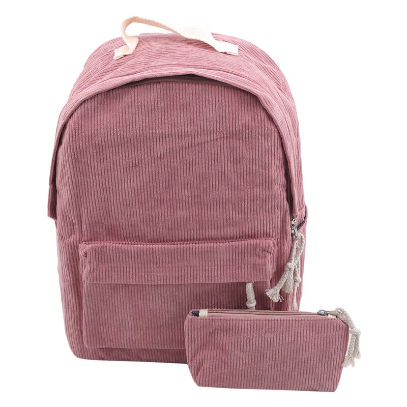 Moda corduroy design menina escola mochila de alta qualidade saco escolar estilo bonito mochila durável saco de livro mochila