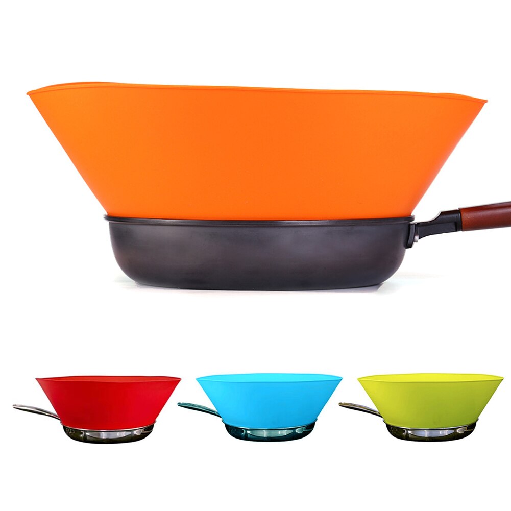 Pot Baffle Oil Splash Guard Screen Fryguard Splatter Non-stick Silicone Splash-proof Kitchen Accessories HKS99