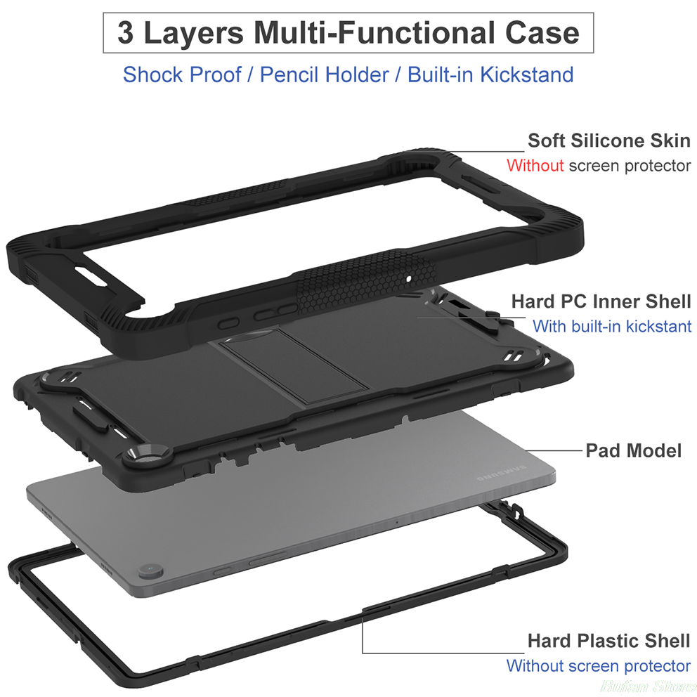 apply to iPad 9.7 inch 6th A1893 A1954 A1822 A1823 Anti fall armor protective shell with bracket tablet case