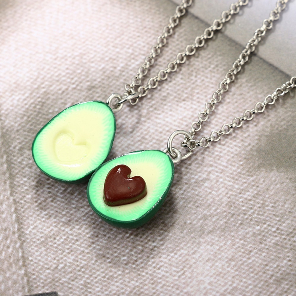 Lovely Avocado with Nuclear 3D Clay Alloy Necklace Pendant Couple Decoration Charm Friendship DIY Jewelry