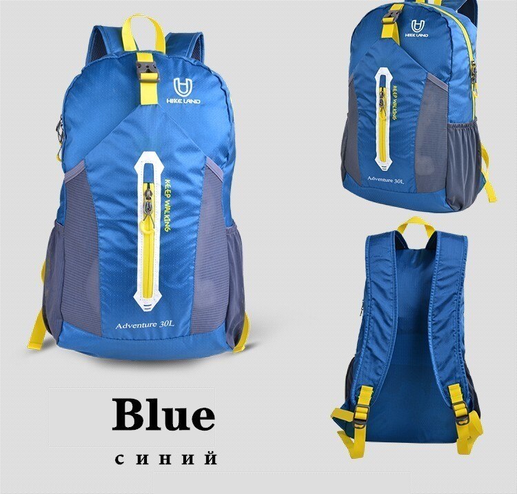 230g super lightweight backpack Soft Foldable Waterproof Trekking Travel Dry Bag Unisex Hiking Nylon 30L Camping Rucksack Sac: Blue