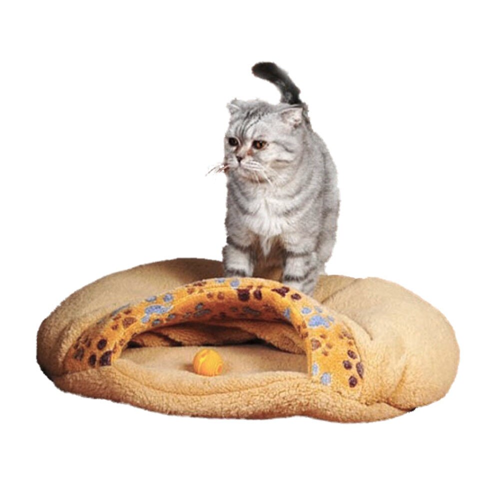 Saco de dormir de cama para gato y perro, cálido, cálido, para invierno, con forma de hamburguesa, de felpa