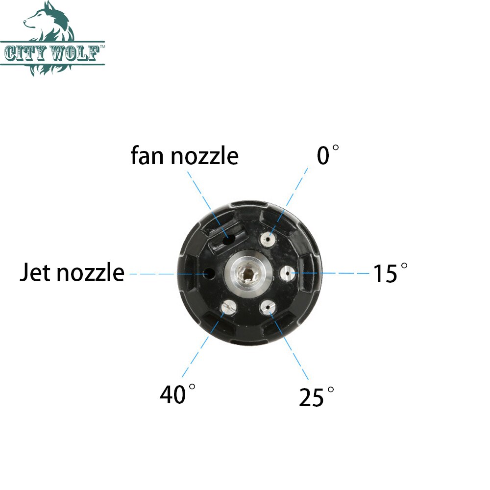 high pressure washer nozzle 6 in 1 multifunction 4000psi G1/4 quick connector nozzle city wolf car cleaning accessory