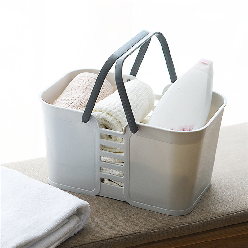 Panier à linge de bain avec poignée | Boîte de rangement Portable pour produits de toilette serviettes, porte-cosmétiques de bureau à domicile @ D