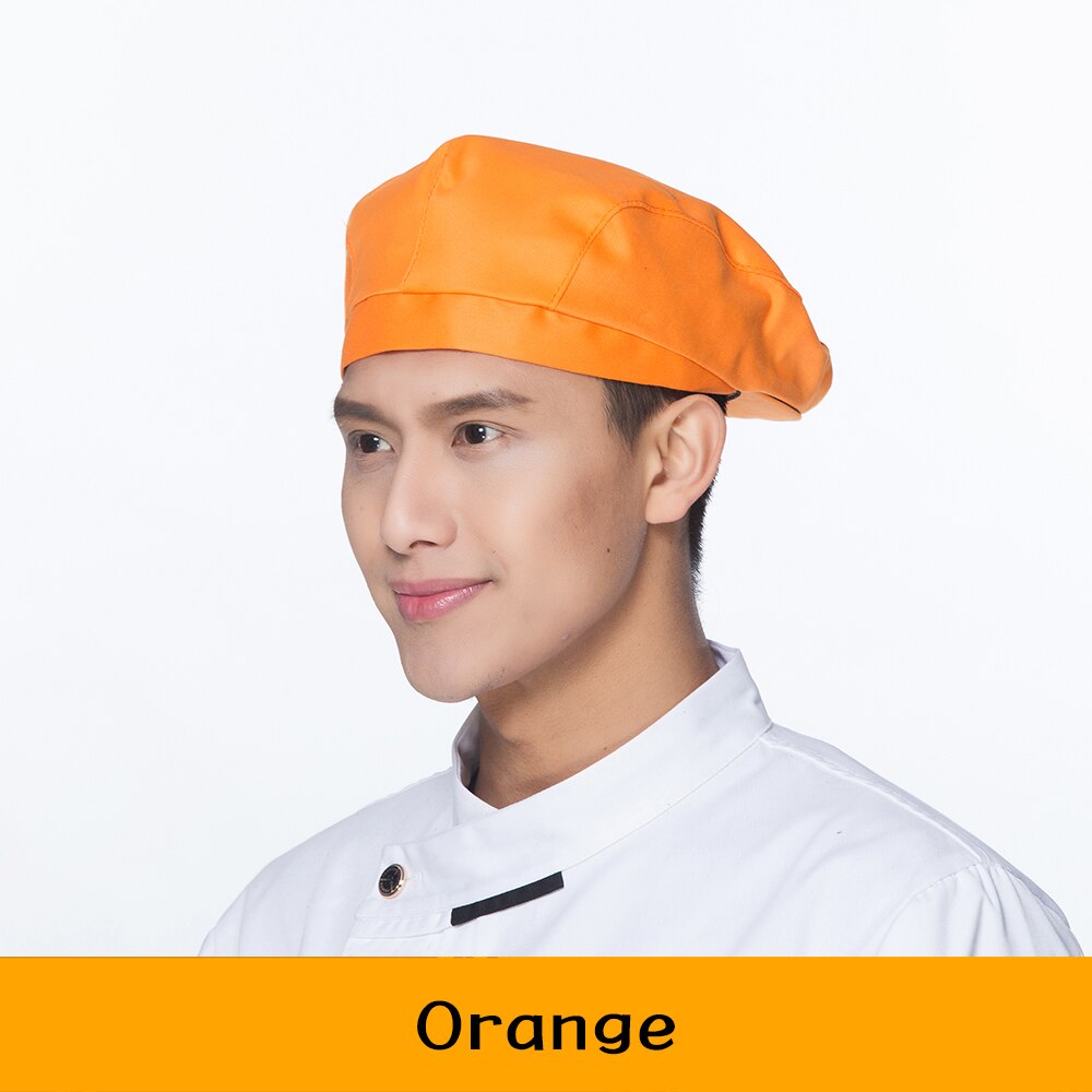 Chapeau de Chef Service alimentaire, uniforme de travail de cuisine café Restaurant, casquette élastique, chapeaux de serveur de barbier à imprimé de piment, 17 couleurs: 12