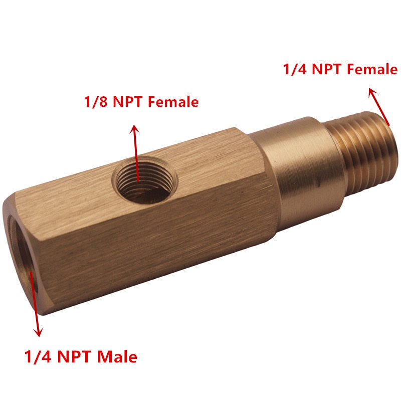 Oil Pressure Gauge Adapter 1/4 NPT Brass SAAS T Piece Sender Falcon BA BF FG 6/8