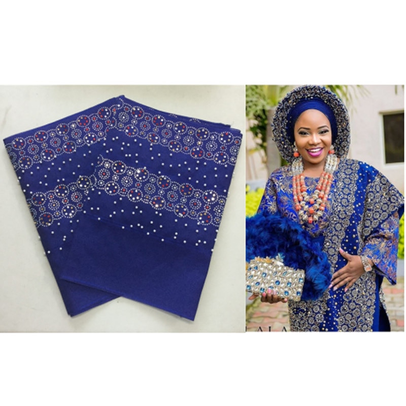 Couvre-gel africain Aso Oke, enveloppement de gelée avec perles et pierres, nigéria, cravate de tête pour fête AH30