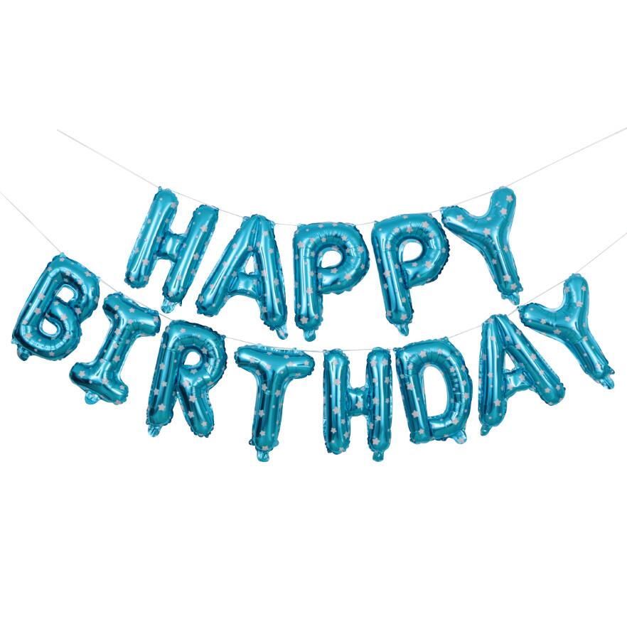 Ballons pour anniversaire, 13 pièces, lettres Happy Birthday, 16 pouces, décorations pour fête en aluminium, Rose or, argent, noir, fournitures de