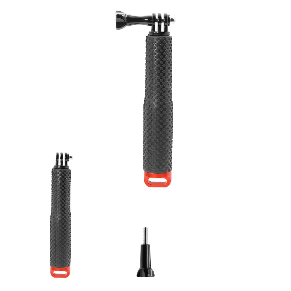 HONGDAK-Palo de Selfie de aleación de aluminio extensible, 48cm, para GoPro 10, 9, 8, 7, Insta360, SJCAM, buceo, monopié, teléfono móvil con Clip: Red