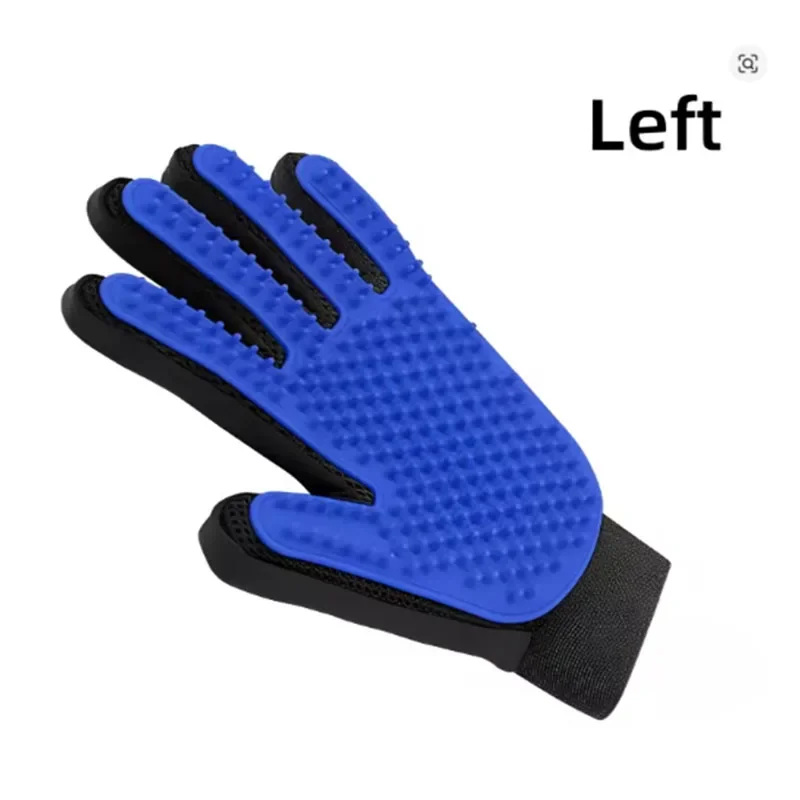 Dog Grooming Gloves Rubber Pet Hair Remover Cleaning Brushes Essential Bathing Supplies for Cats Fur Friendly Gloves Effective: plum