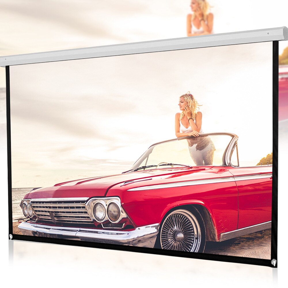 Electric Motorized Wall Mounted Projector Screen for Home, Cinema, Office,60inch 16:9, 4K Ultra HD and Active 3D Ready 20JUL 30