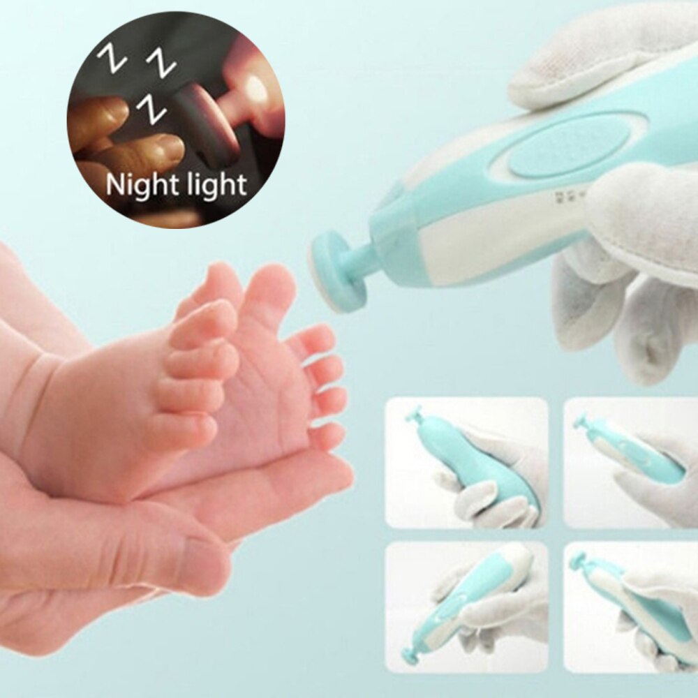 LOOZYKIT Elektrische Baby Nagelvijl Care Tools Sets Veilig Trimmer Pasgeboren Peuter Tenen Vingernagels Clipper Cutter Voor Kids Baby Nail