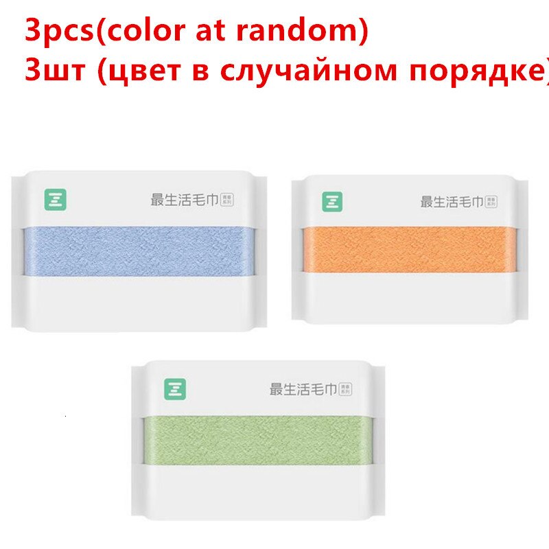 Xiaomi bijgewerkte zsh polyegiene antibacteriële handdoek jonge serie 100%  katoenen handdoeken 5 kleuren absorberende badhanddoek  h30: 3 stuks kleur willekeurig
