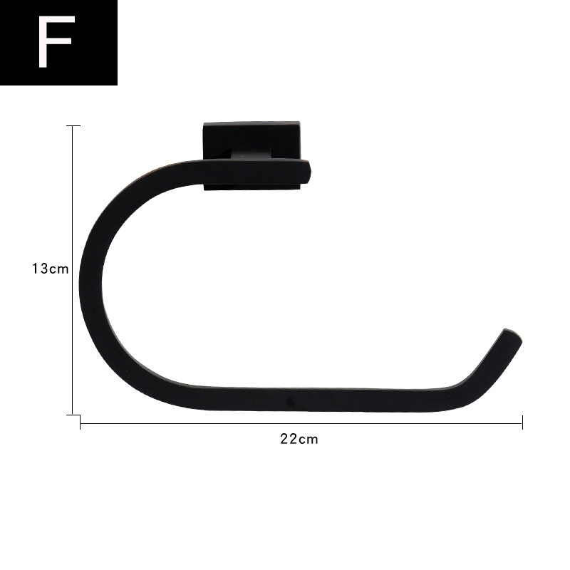 Zwarte Handdoek Ring Badkamer Handdoek Opslag Houder Hanger Handdoeken Rack Badkamer Wall Mount Badkamer Accessoires Haken Voor Thuis: F