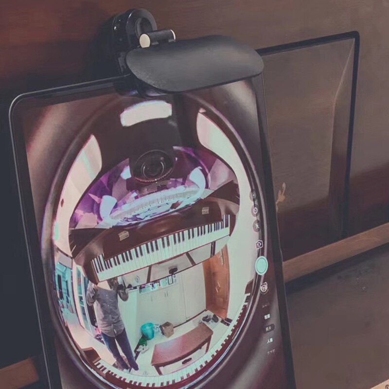 Sparring de la clase en línea, tiro superior, iPad, lente de ojo de pez, pantalla de dos divisiones de alto ángulo, lente de Sparring VIP