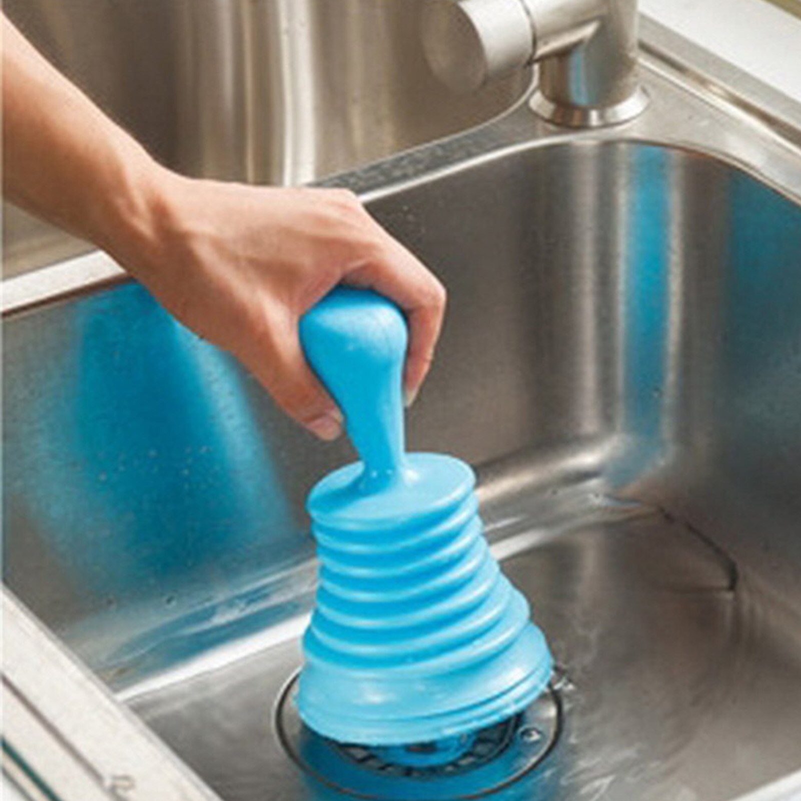 Kitchen Sink Pipeline Dredge Suction Cup Air Power Bathroom Drain Pipe Dredge Press Plungers Unblocker Cleaning Tool
