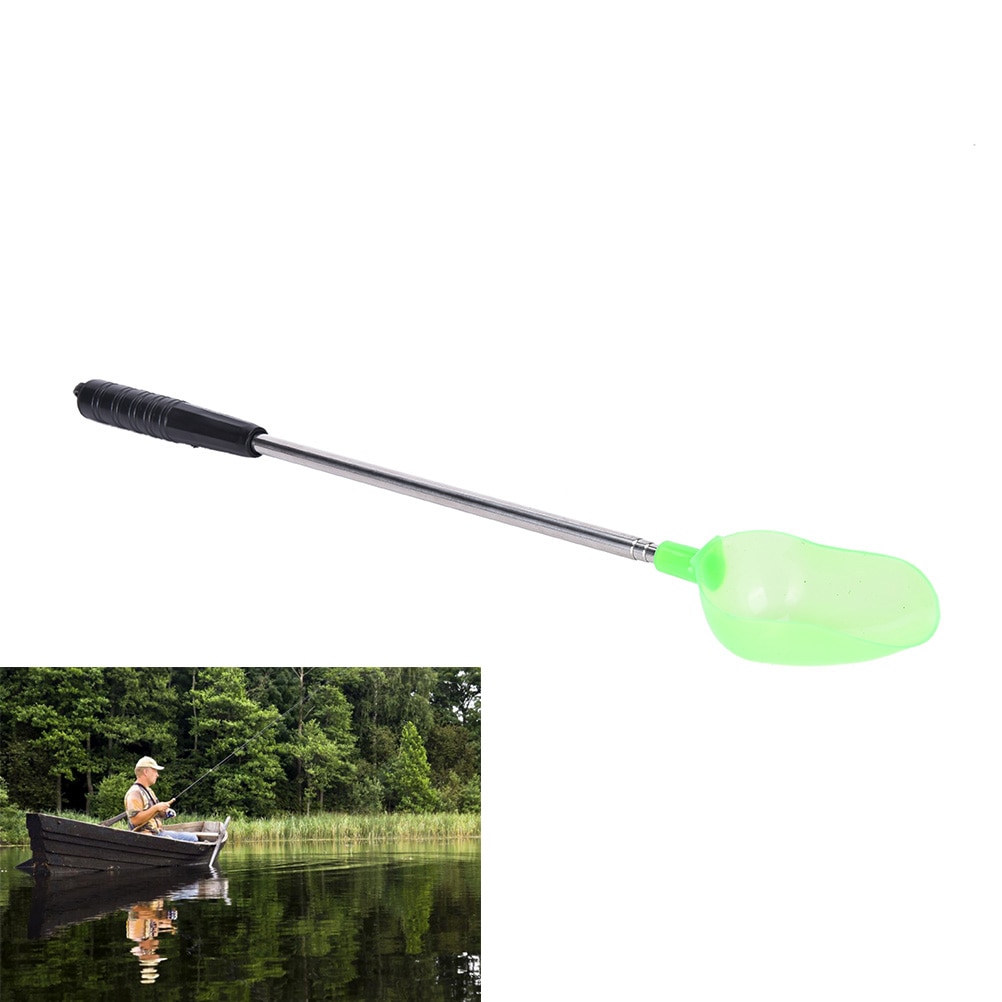 Adjustable Baiting Throwing Spoon With Handle Metal Throw Stick Carp Fishing Fish Bait Tackle Tool 100x12cm