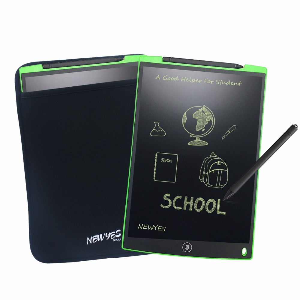 NEWYES 12 "LCD Verde di Scrittura Note Pad Tavolo Da Disegno Elettronico Grafica Tablet e-Carta eWriter Regali Memo Snapchat Stile bordo con il Sacchetto