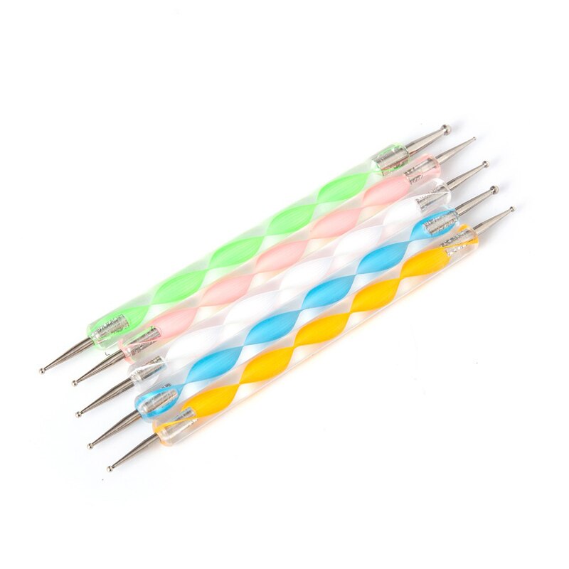 Nail Art Tools Set 7 Purple Brushes and 5 Double Ends Dotting Pens Drawing Paint UV Gel Liner Polish for Nail Tips Designs