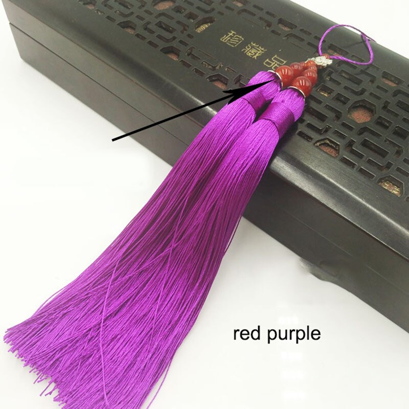 1Pcs 15cm Doppel Quaste Pinsel Anhänger Zubehör für DIY Schmuck Machen Seide Satin Quaste Handarbeit Handwerk Erkenntnisse Lieferant: red purple