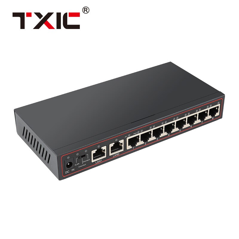 10/100Mbps 8 Poe Poorten En 2 RJ45 Uplink Poorten Ieee 802.3, Ieee 802.3u, ieee 802.3ab,IEEE802.3af/Bij Standaard Poe Switch