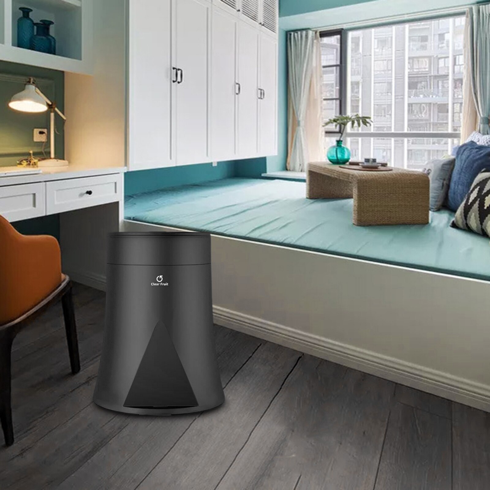 12L Trash Garbage Can Bin with Trash Bag Case Change Bag Easily: Black 