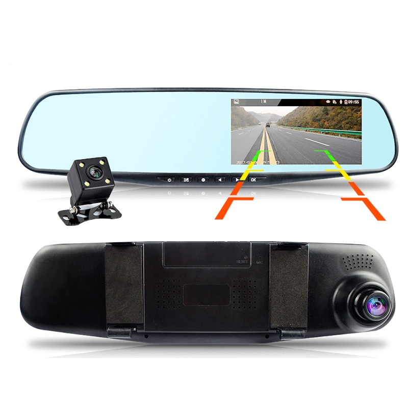 Auto Dvr Camera Auto 4.3 Inch Achteruitkijkspiegel Dual Lens Auto Dvr Camera Full Hd 1080P Dvr Registrator Dash camera Corder