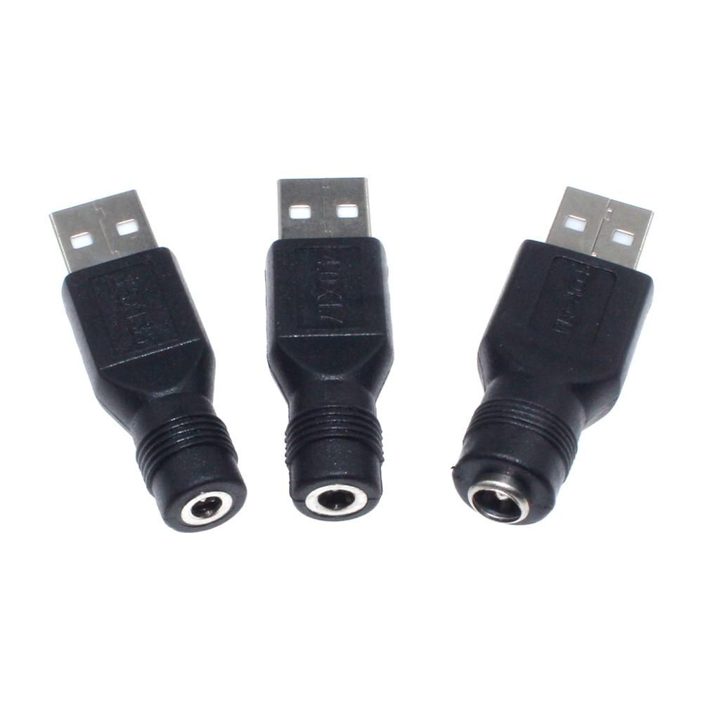Dc hunstik til usb 2.0 hanstik stik 5v strømstik stik adapter laptop 3.5*1.35mm/4.0*1.7mm/5.5*2.1mm sort farve