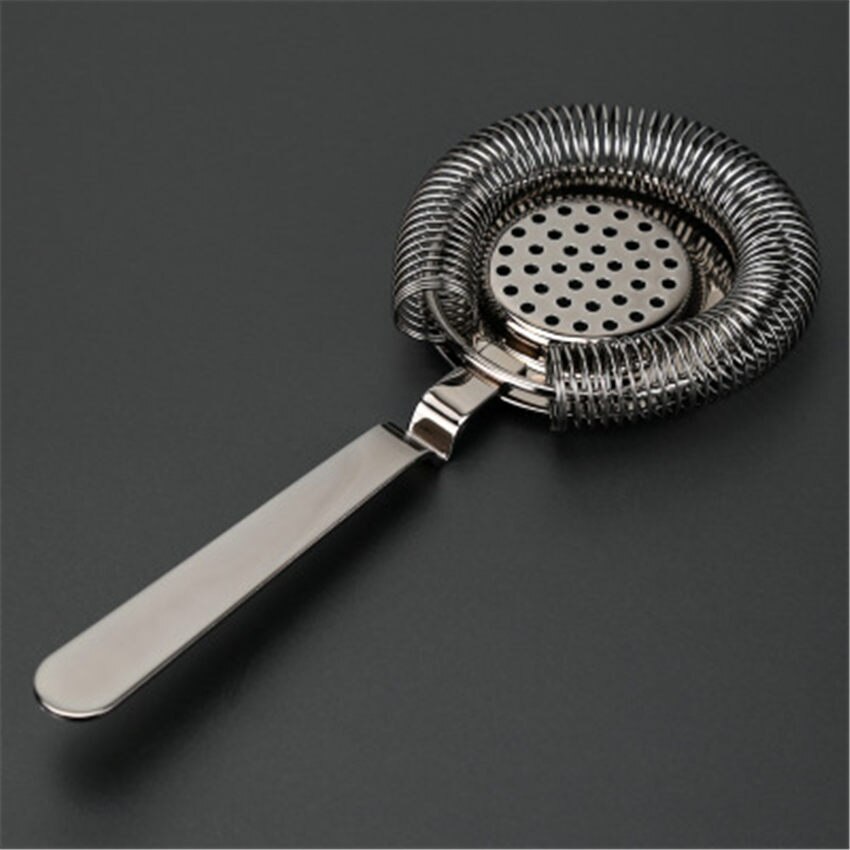 Sprung Bar Cocktail Strainer Stainless Steel Deluxe Strainer Bar Strainer Bar Tool Wine Ice Strainer Bar Percolator: Black