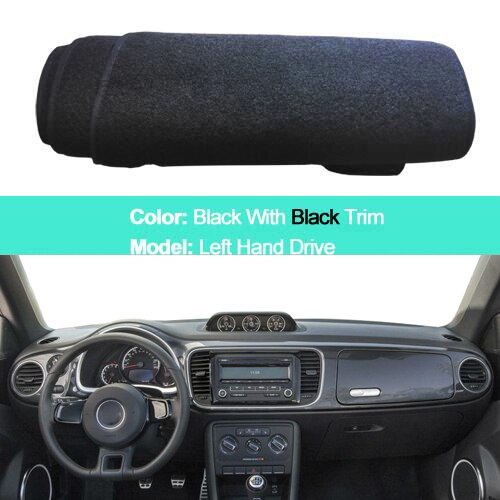 2 LayerCar Dashboard Cover Dash Mat Carpet For VW Volkswagen beetle - Sunshade Dash Board Cover Auto Sun DashMat: LHD Black