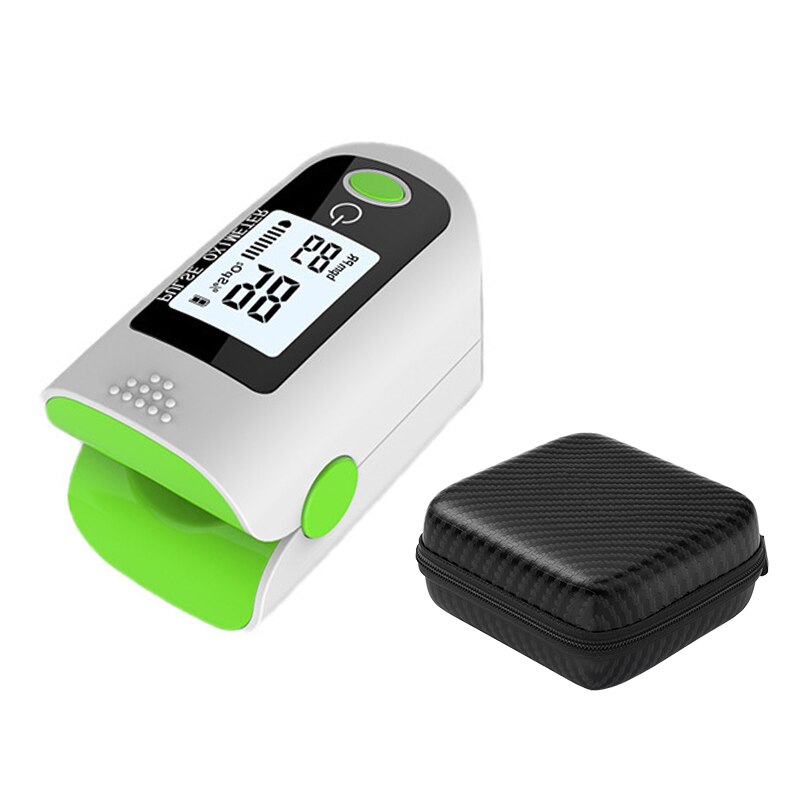 Pulsioxímetro SPO2 PR con pantalla OLED, pulsioxímetro recargable, Monitor de saturación de oxígeno, pinza para la yema del dedo: 832-Green-ZH
