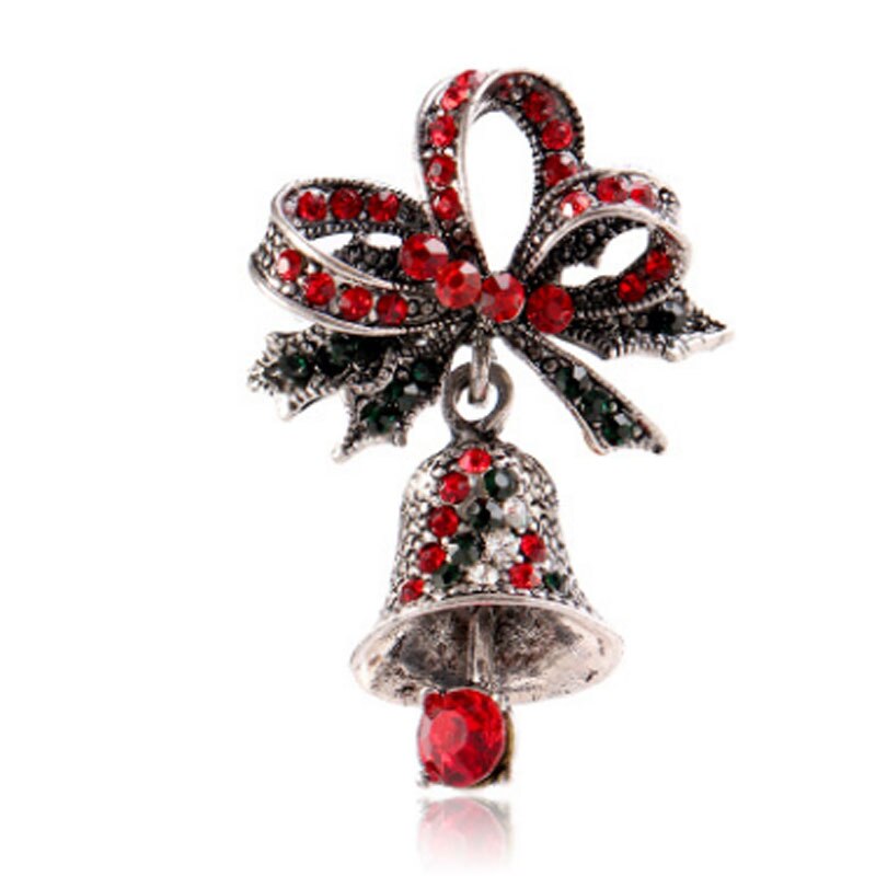 Julebroche år vintage nål rhinsten krystal corsage banket nåle dekorationer badge udsøgte brocher: D