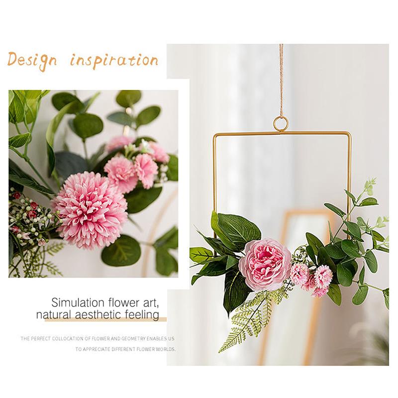 Criativo tapeçarias de parede ins vento ferro metal flor quadro parede-montado banquete decoração simulação flor casa pingente